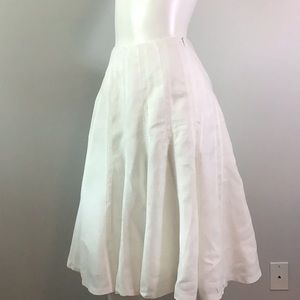 Lauren , Ralph Lauren white linen pleated ! Lined ALine skirt , S